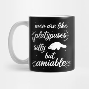 Men platypus love late riser animals fan Mug